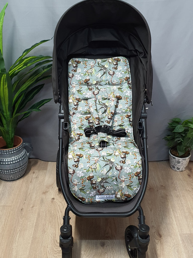 Pram liner set universal,100% cotton-Australian babies,high in the trees