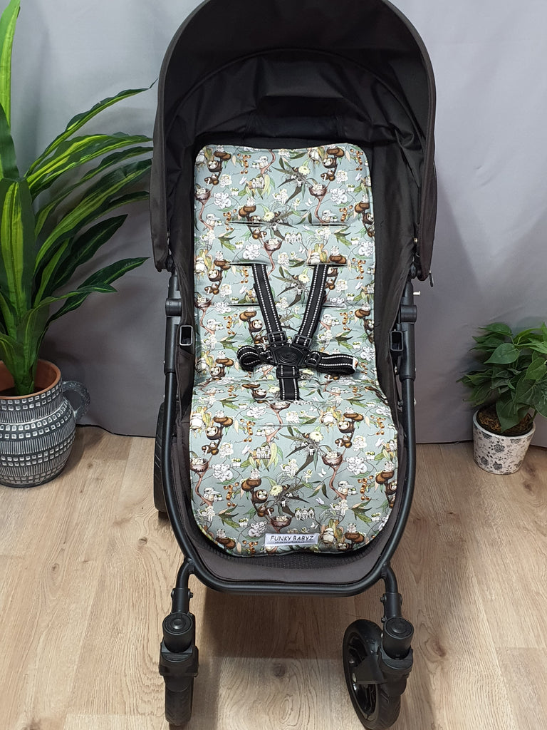 Pram liner set universal,100% cotton-Australian babies,high in the trees