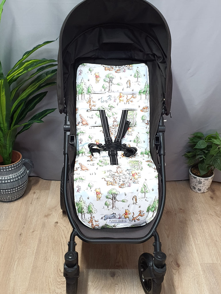 Pram liner set universal,100% cotton-Bear picnic day