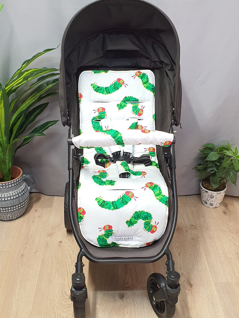 Pram liner set universal,100% cotton-Caterpillars