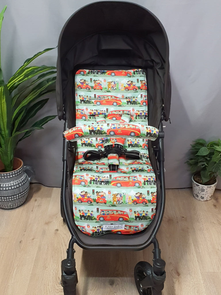 Pram liner set universal,100% cotton-Big red car