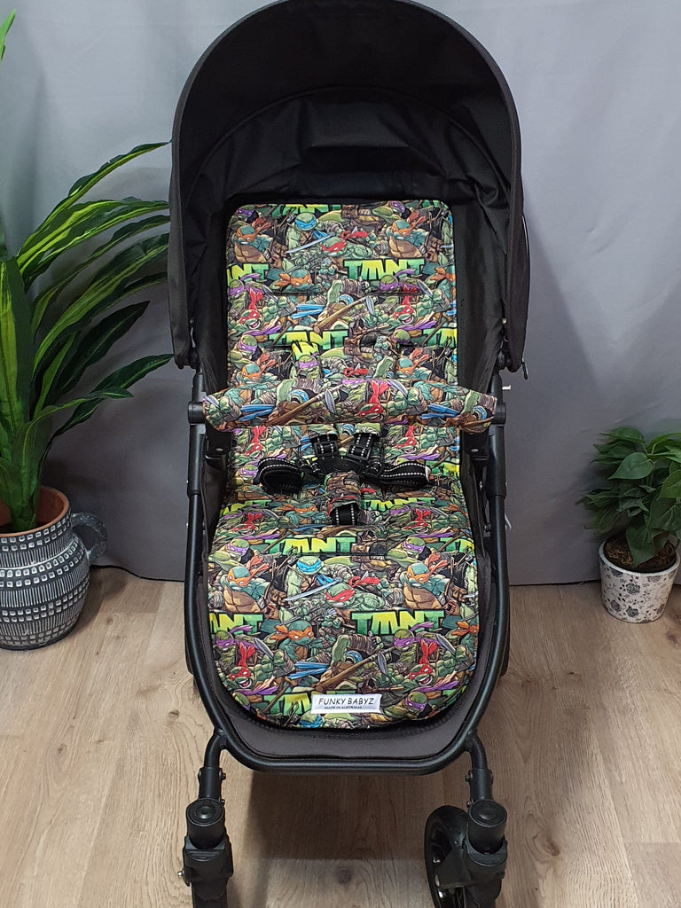 Pram/stroller seat liner-Ninja turtles TNT