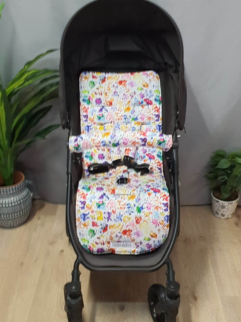 Pram liner set universal,100% cotton-pokemon,white 1 only