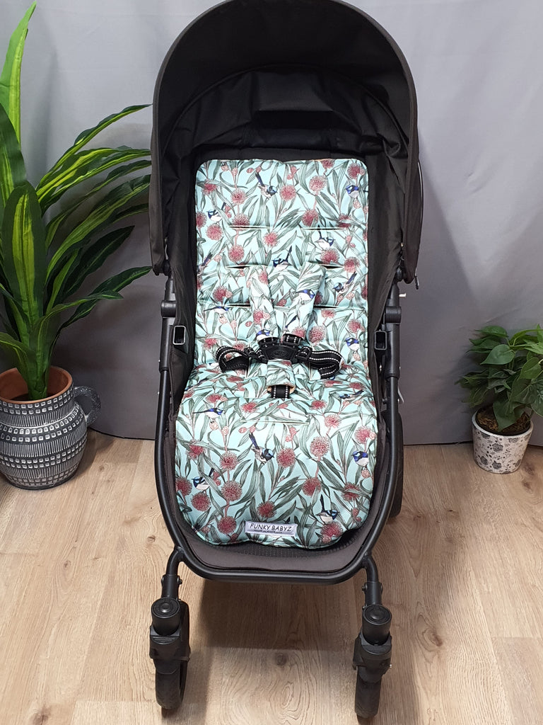 Pram liner set universal,100% cotton-Australian fairy wren