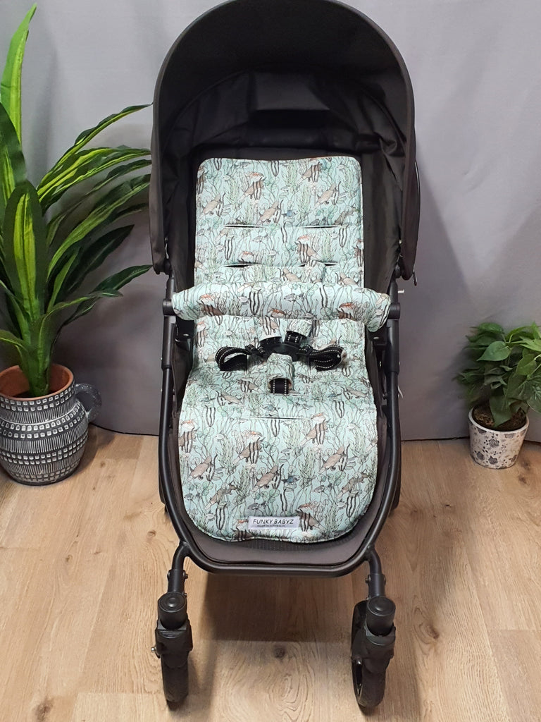 Pram liner set universal,100% cotton-Australian platypus creek