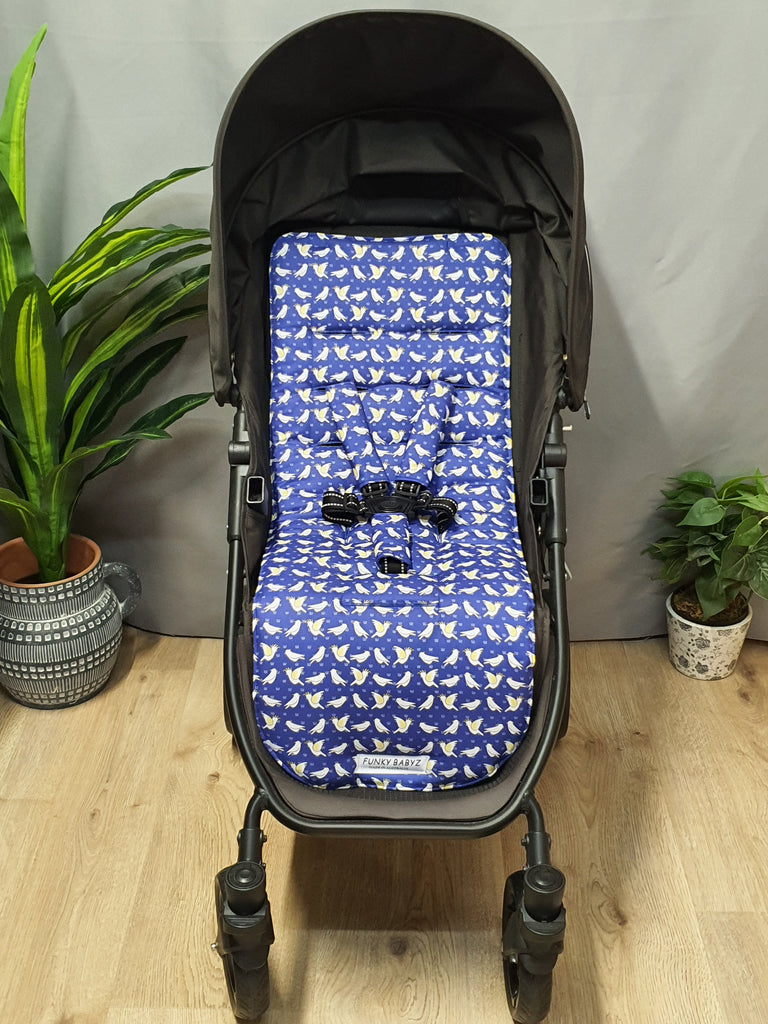 Pram liner set universal,100% cotton-On the farm,cockatoo