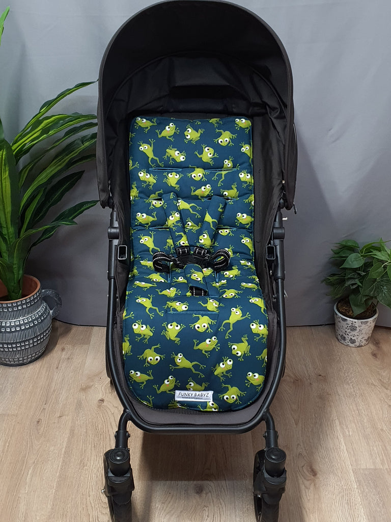 Pram liner set universal,100% cotton-Friendly green tree frog