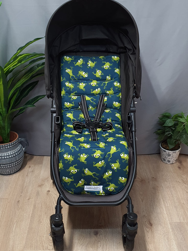 Pram liner set universal,100% cotton-Friendly green tree frog