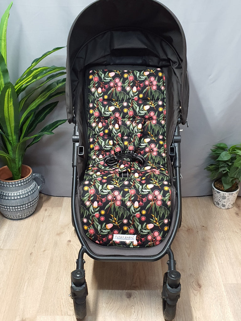 Pram/stroller seat liner-Australian Eucalyptus flowers