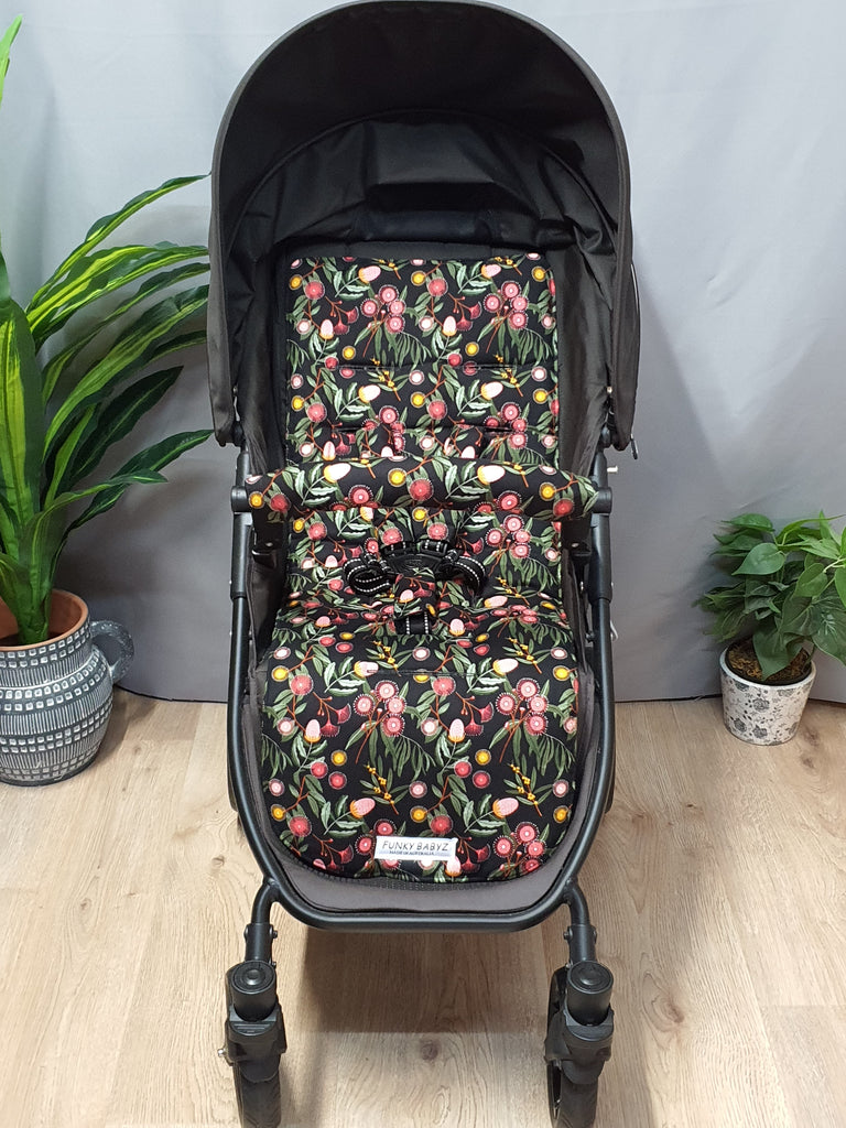 Pram/stroller seat liner-Australian Eucalyptus flowers