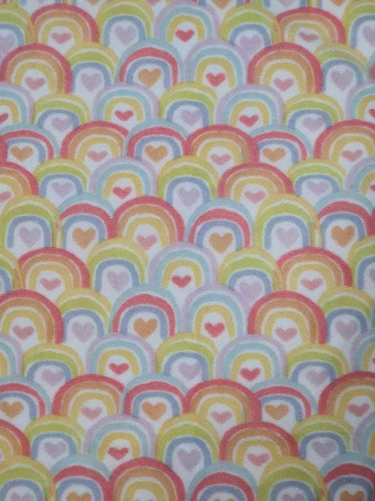 Soft Fleecy Blanket-Pastel rainbow,hearts