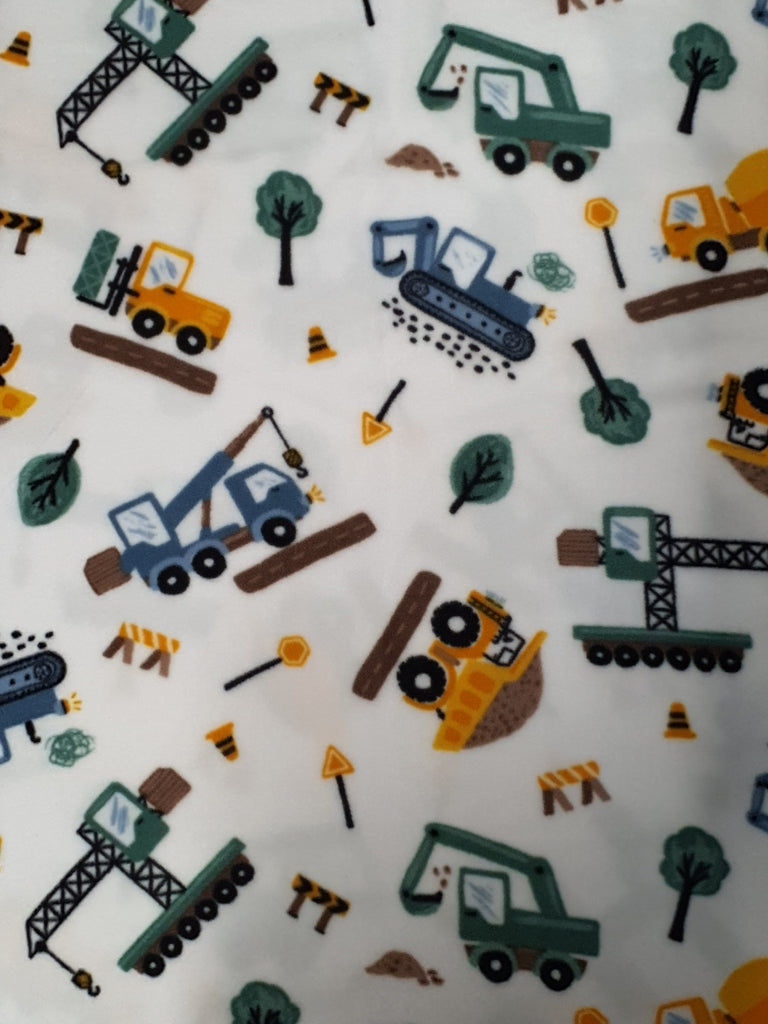 Soft Fleecy Blanket-Construction trucks