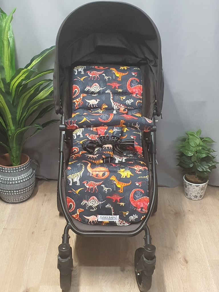 Pram/stroller seat liner-Land of the dinosaurs