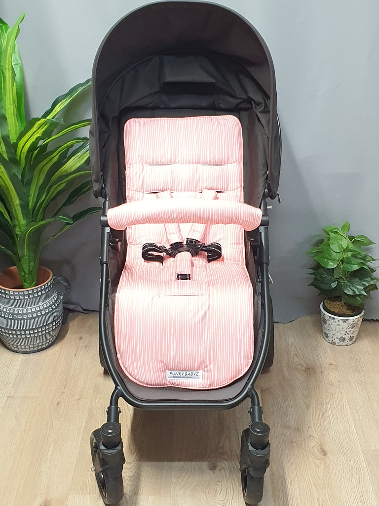 Pram/stroller seat liner-Wavey lines,pink