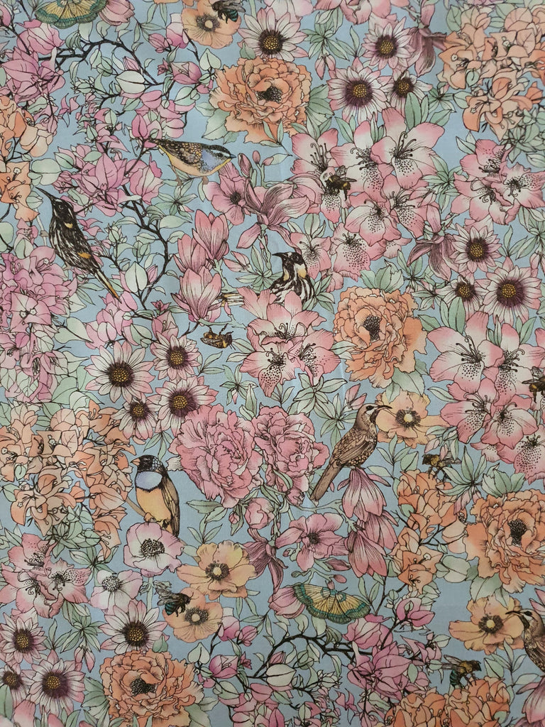 Pram/stroller seat liner-Springtime Australian floral