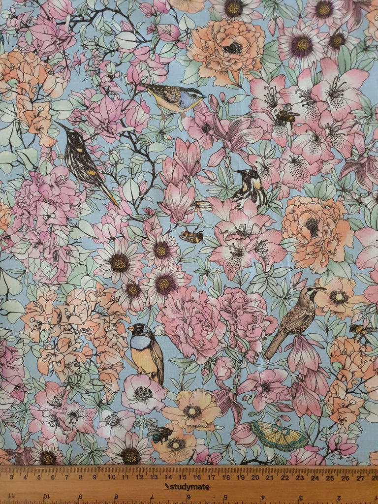 Pram/stroller seat liner-Springtime Australian floral
