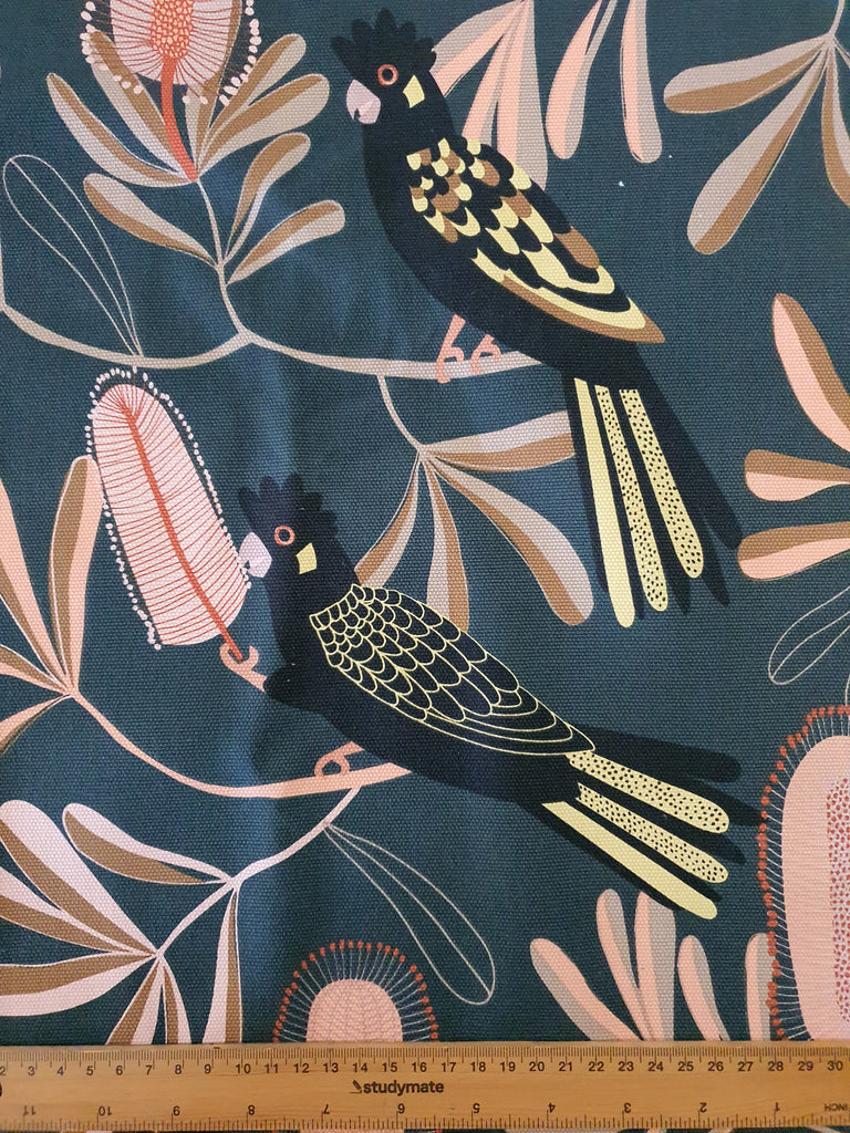 Pram/stroller seat liner-Large black cockatoo parrot