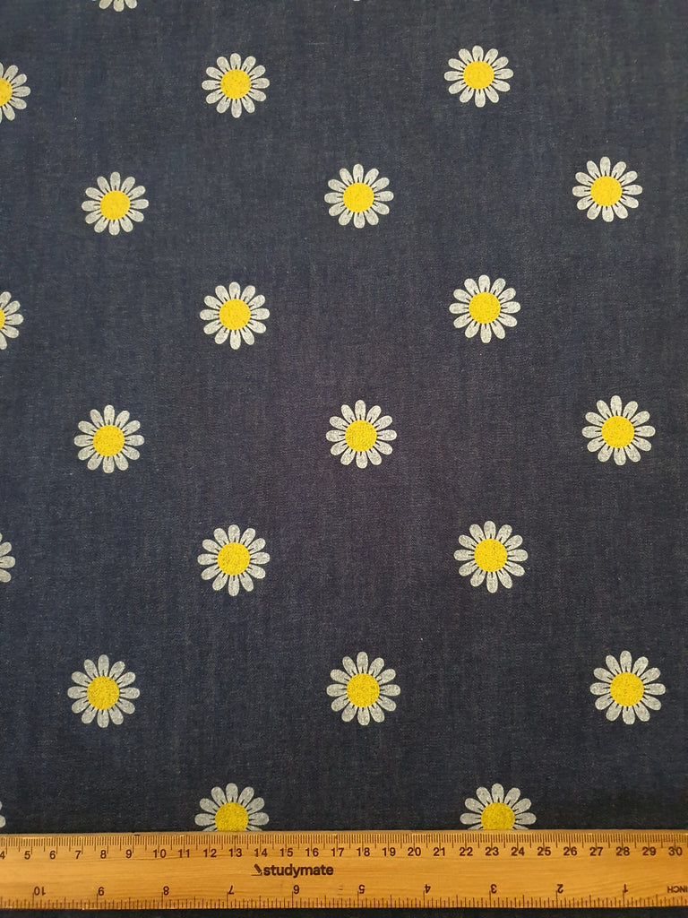 Pram/stroller seat liner-Denim daisy flowers