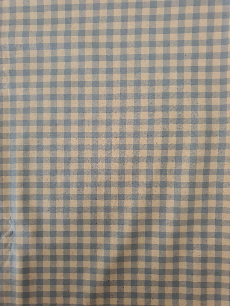 Pram/stroller seat liner-Pastel blue gingham,small square organic