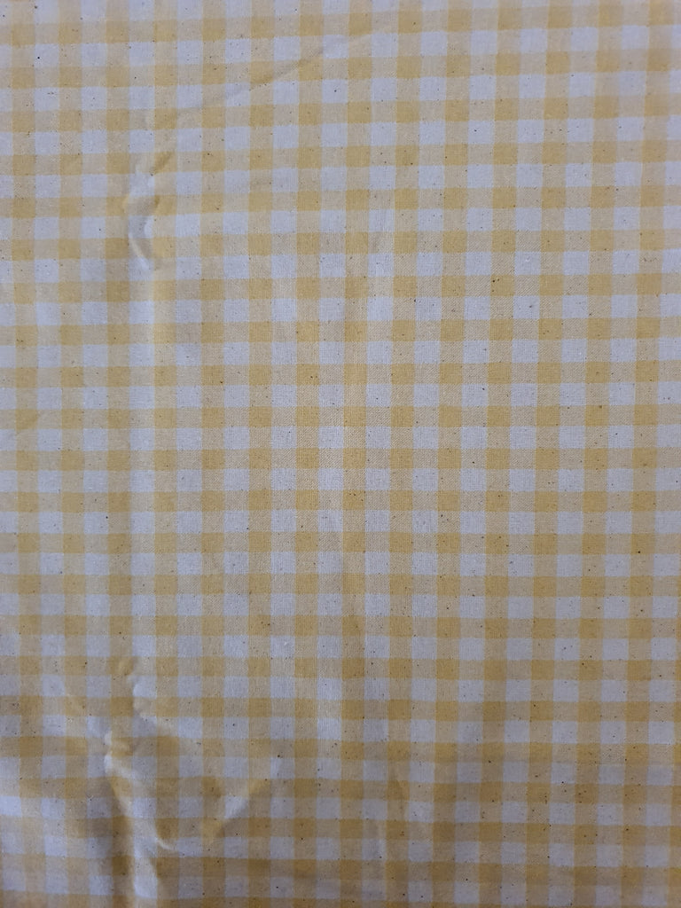 Pram/stroller seat liner-Pastel yellow gingham,small square organic