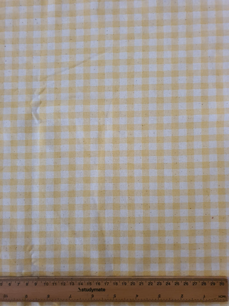 Pram/stroller seat liner-Pastel yellow gingham,small square organic
