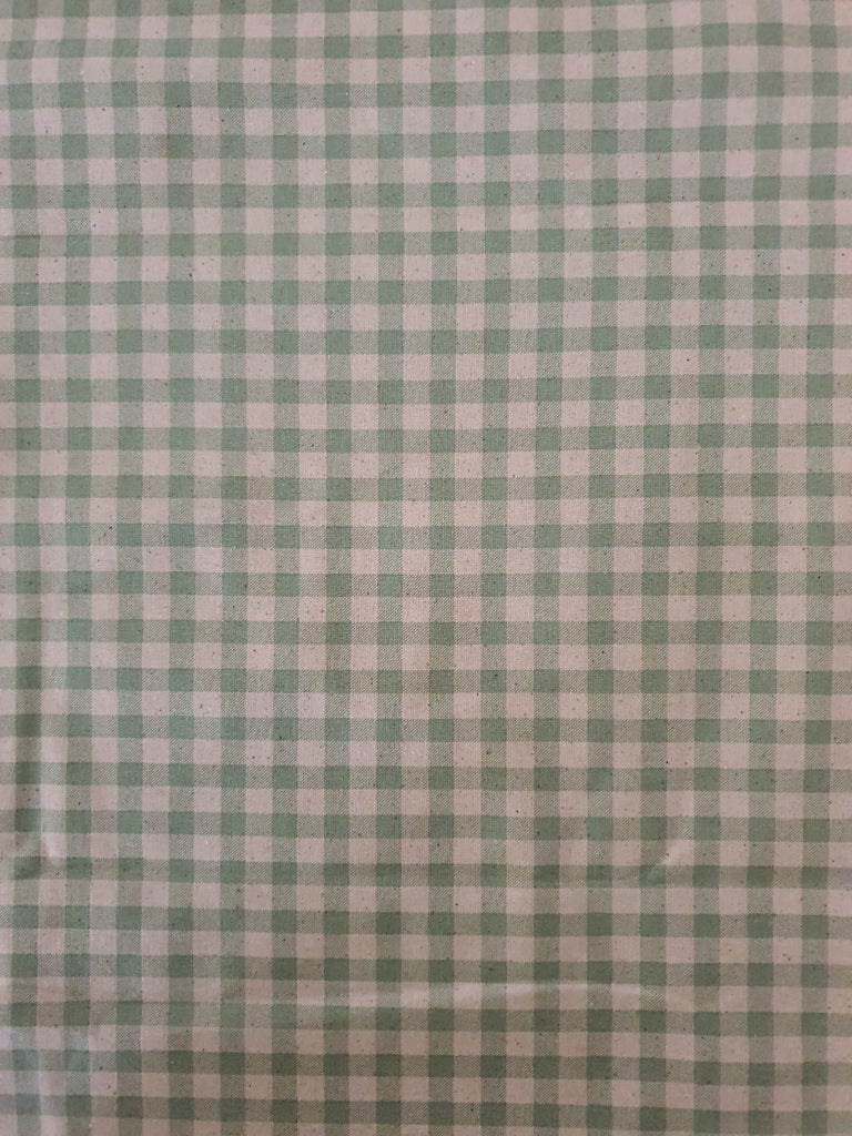 Pram/stroller seat liner-Pastel green gingham,small square organic