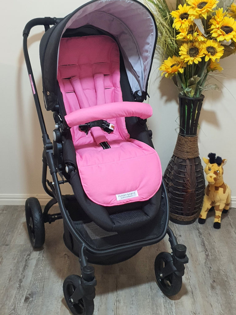 Pram/stroller seat liner-Pink rose bouquets