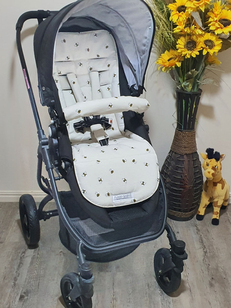 Pram/stroller seat liner-Bee,natural