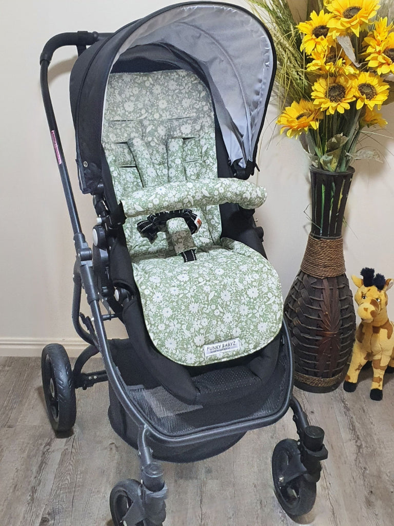 Pram/stroller seat liner-Dots,spearmint green