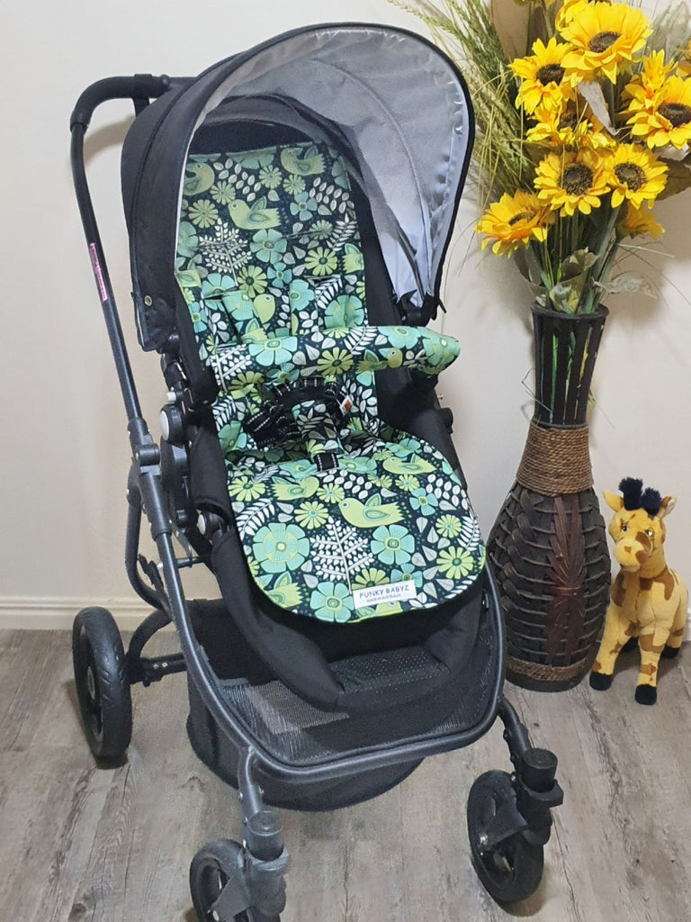 Pram/stroller seat liner-Australian folk birds