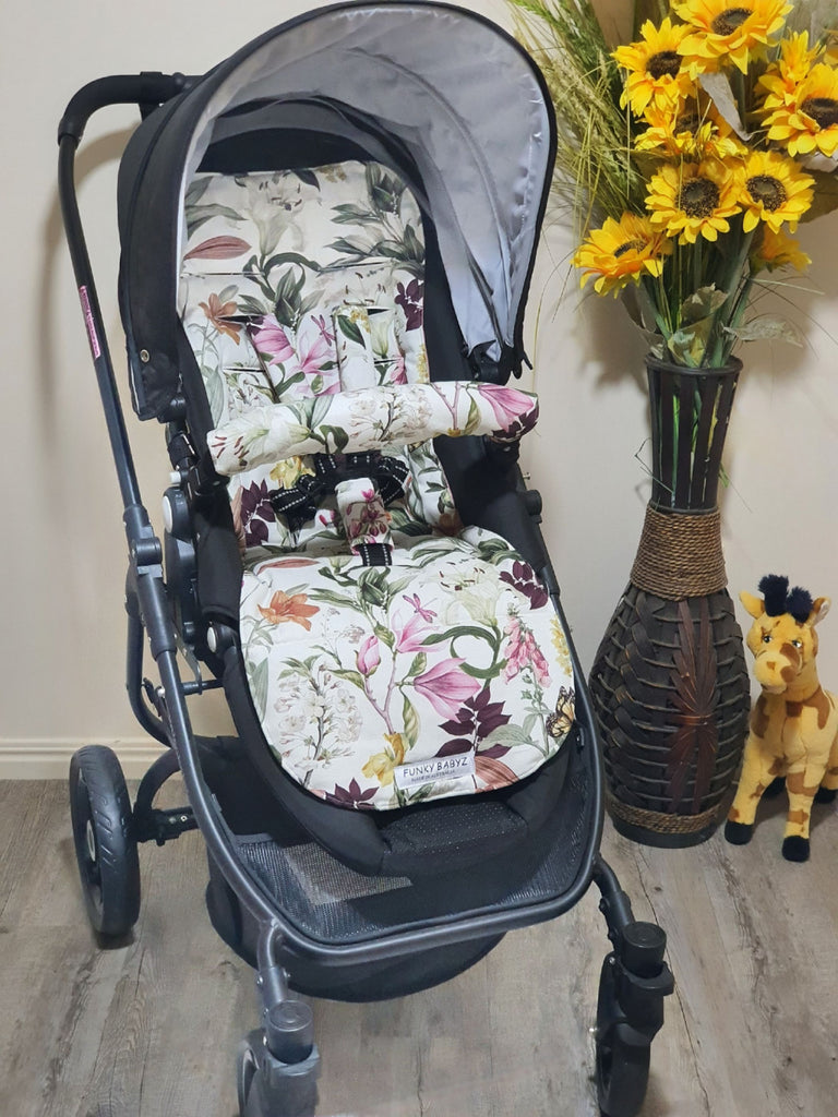 Pram/stroller seat liner-Hani floral