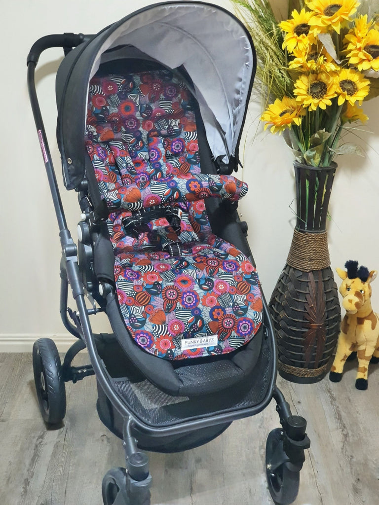Pram/stroller seat liner-Scandi birds