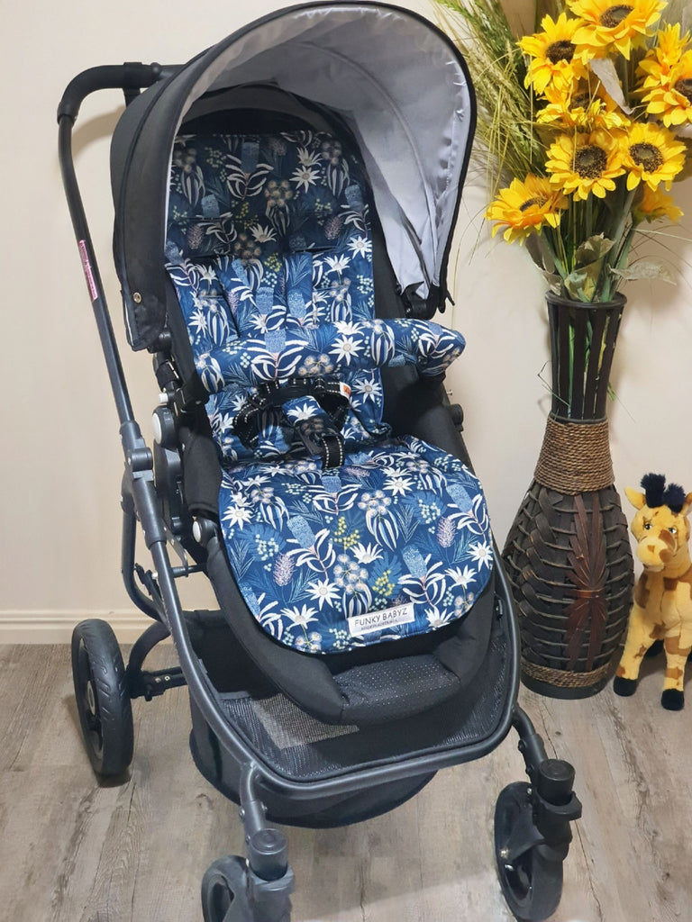 Pram/stroller seat liner-Small moonlight floral