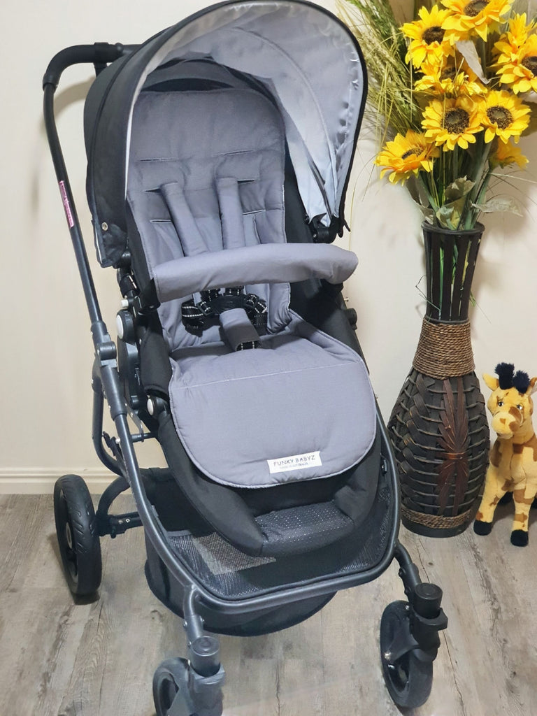 Pram/stroller seat liner-Shark grey