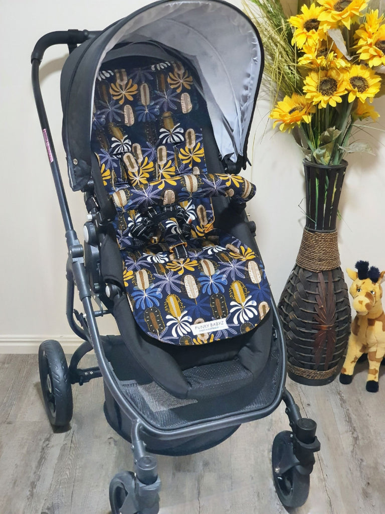 Pram/stroller seat liner-Australian banksia flowers