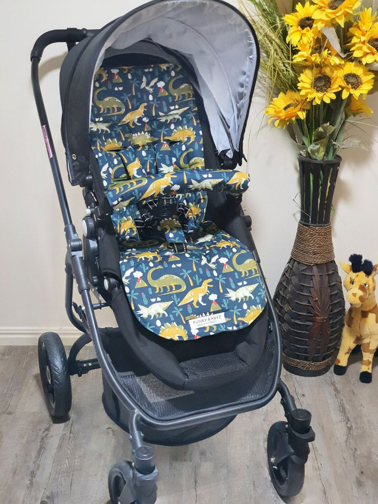 Pram/stroller seat liner-Jurassic dinosaur era