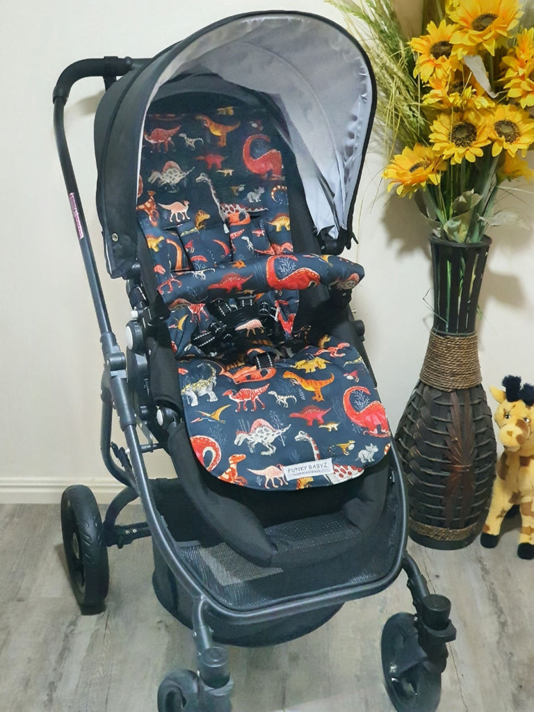 Pram/stroller seat liner-Land of the dinosaurs