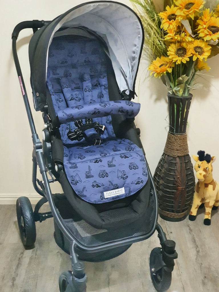 Pram/stroller seat liner-Construction trucks