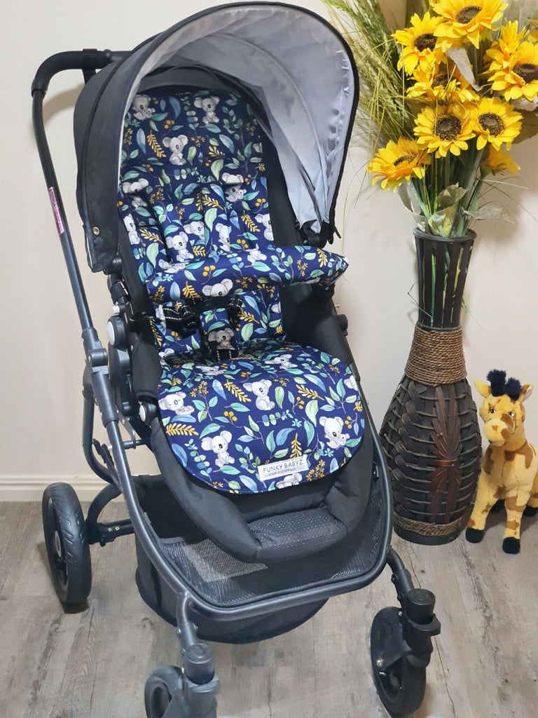 Pram/stroller seat liner-Australian koalas,blue