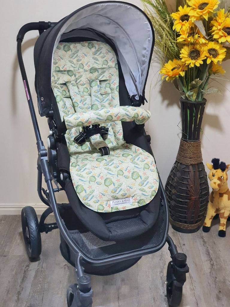 Pram/stroller seat liner-Deep sea turtles
