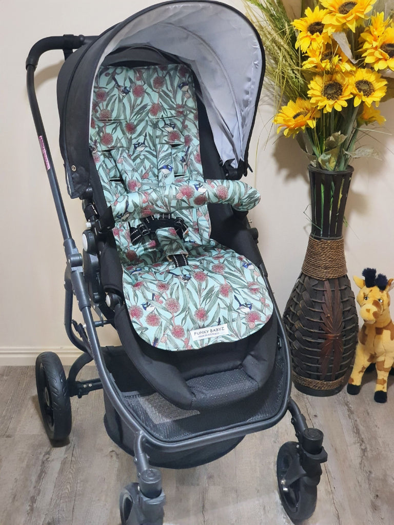 Pram/stroller seat liner-Australian fairy wren birds