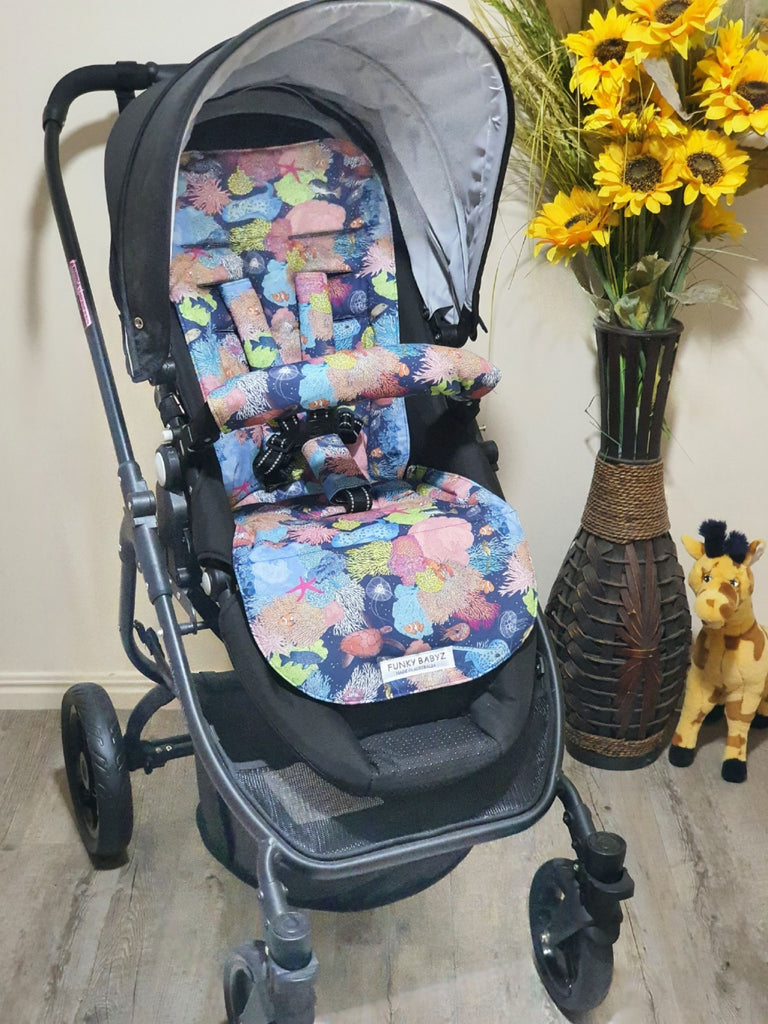 Pram/stroller seat liner-Great barrier reef