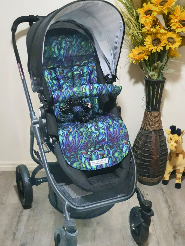 Pram/stroller seat liner-Paua Shell