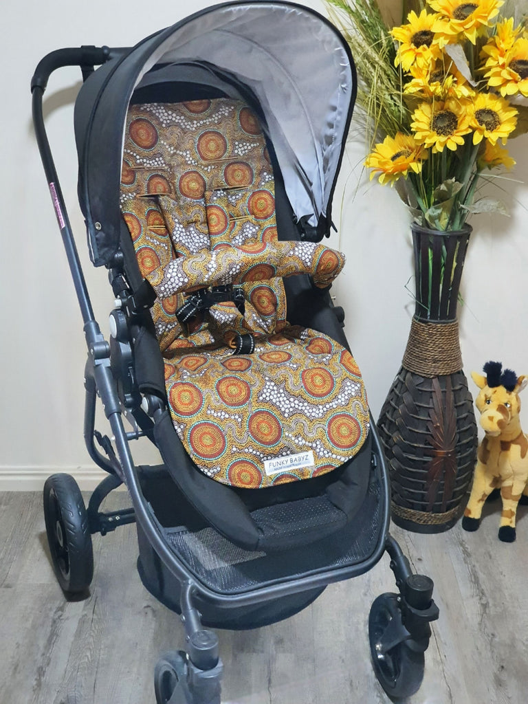 Pram/stroller seat liner-Indigenous art,onion dreaming