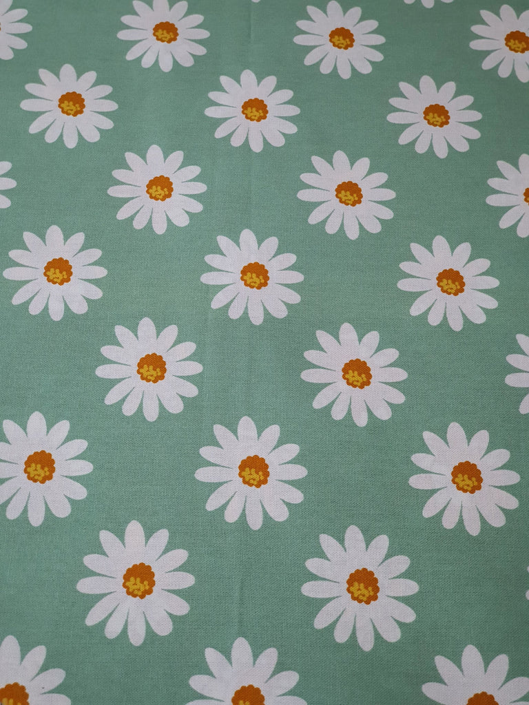 Pram/stroller bassinet liner-Large daisy,spearmint