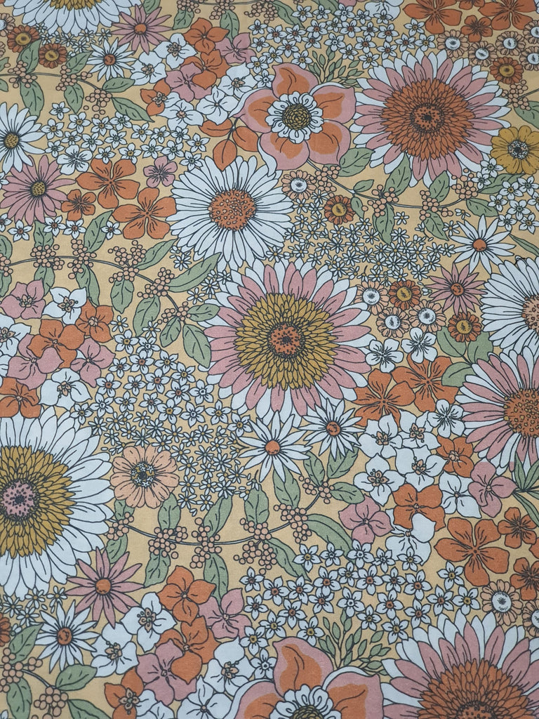 Pram/stroller seat liner-Pretty retro flowers