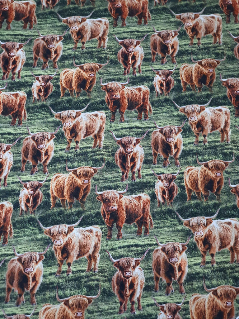 Pram/stroller bassinet liner-Highland cows field