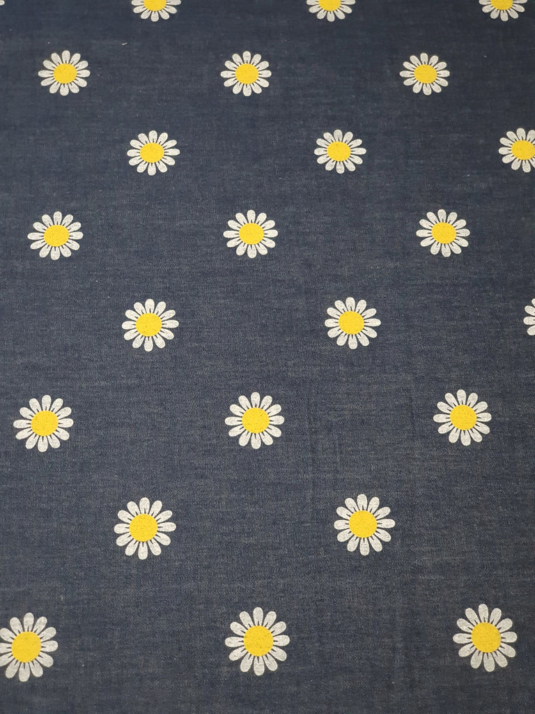 Pram/stroller bassinet liner-Denim daisy flowers