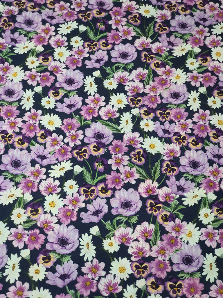 Pram/stroller bassinet liner-Petite purple roses