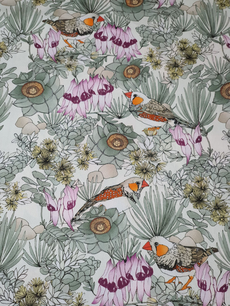 Pram/stroller seat liner-Australian wild finch birds